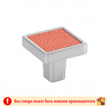 Ручка мебельная CP+RD хром+красная кожа Frame Adelia