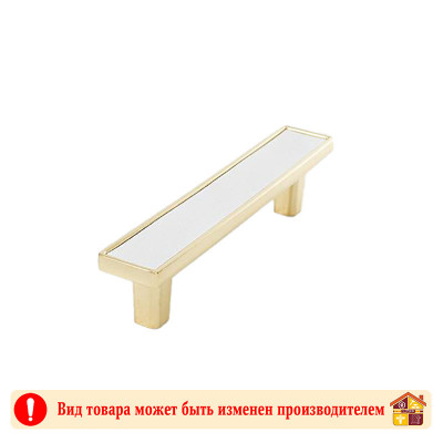 Ручка мебельная 24K OT+WH золото+белая кожа Frame Adelia 96 мм заказать в Луганске в интернет магазине Перестройка недорого
