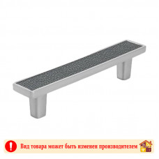 Ручка мебельная CP+BL хром+черная кожа Frame Adelia 96 мм