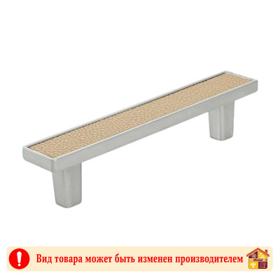 Ручка мебельная CP+КН хром+светло-коричн кожа Frame Adelia 96 мм заказать в Луганске в интернет магазине Перестройка недорого
