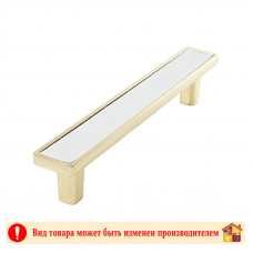 Ручка мебельная 24K OT+WH золото+белая кожа Frame Adelia 128 мм