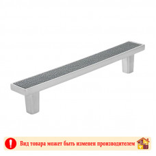 Ручка мебельная CP+BL хром+черная кожа Frame Adelia 128 мм