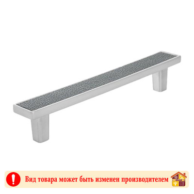 Ручка мебельная CP+BL хром+черная кожа Frame Adelia 128 мм заказать в Луганске в интернет магазине Перестройка недорого