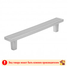 Ручка мебельная CP+GR хром+серая кожа Frame Adelia 128 мм