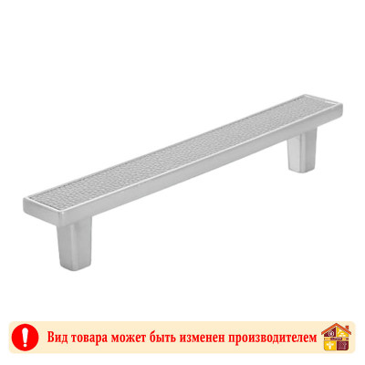 Ручка мебельная CP+GR хром+серая кожа Frame Adelia 128 мм заказать в Луганске в интернет магазине Перестройка недорого
