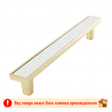 Ручка мебельная 24K OT+WH золото+белая кожа Frame Adelia 160 мм