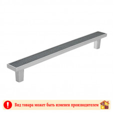 Ручка мебельная CP+BL хром+черная кожа Frame Adelia 192 мм