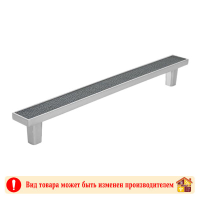 Ручка мебельная CP+BL хром+черная кожа Frame Adelia 192 мм заказать в Луганске в интернет магазине Перестройка недорого