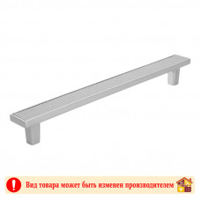 Ручка мебельная CP+GR хром+серая кожа Frame Adelia 192 мм