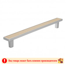 Ручка мебельная CP+КН хром+светло-коричн кожа Frame Adelia 192 мм