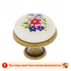 Ручка мебельная с фарфором 9004 ВА полевой букет