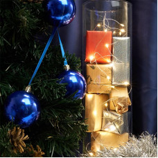 Гирлянда 20 LED 2 м. 2700К с питанием от батареек, прозрачный шнур CL570