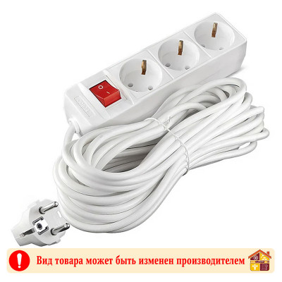 Электроудлинитель Союз 8303 с/з 3 гнезда, 3 м. 3500 Вт. выключатель заказать в Луганске в интернет магазине Перестройка недорого