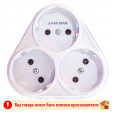 Разветвитель AKKOSTAR тройной-ромб 16А б/з