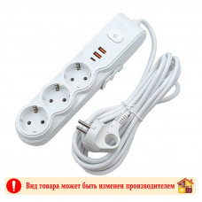 Удлинитель X-PERT 10-40 с USB 250V/16A 3000W 3 гнезда 8 м.