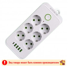Фильтр сетевой 6 розеток,  4USB, Type-C-19U 2 м.