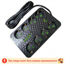 Фильтр сетевой 8 гнезд + 4 USB 1,8 м. РА-1528