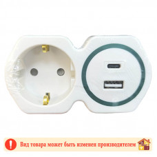 Разветвитель розетка+USB+Type-С AKKOSTAR