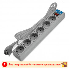 Фильтр-удлинитель DOMTOK 6 гнезд 3,0 м. 2,2 кВт с/з серый