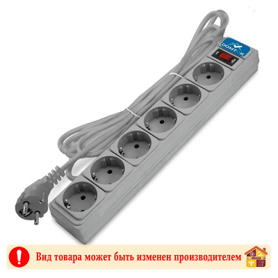 Фильтр-удлинитель DOMTOK 6 гнезд 3,0 м. 2,2 кВт с/з серый заказать в Луганске в интернет магазине Перестройка недорого