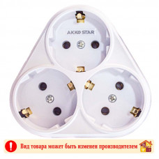 Разветвитель AKKOSTAR тройной-ромб 16А с/з