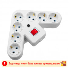 Колодка д/удлинителя 7-гнезд с/з с выключателем SP-03828 Свет-50 10А 2500Вт