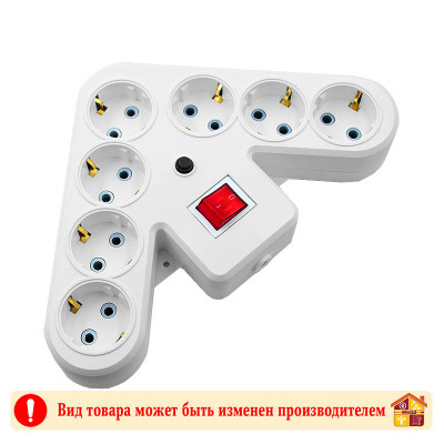 Колодка д/удлинителя 7-гнезд с/з с выключателем SP-03828 Свет-50 10А 2500Вт заказать в Луганске в интернет магазине Перестройка недорого