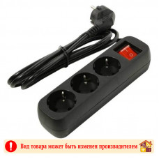 Электроудлинитель S-303 Universal 3 гнезда с выключателем ПВС3*1 с/з 3 м Черный