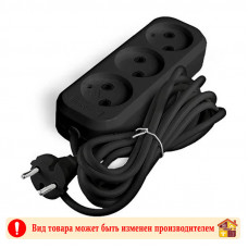 Электроудлинитель У6-639 М Universal 3 гнезда ПВС 2*0,75 б/з 3 м Черный