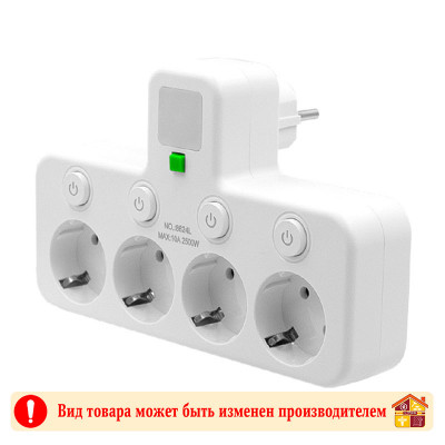Разветвитель T-series четверник 1-30-60 2500W 10A 250V заказать в Луганске в интернет магазине Перестройка недорого