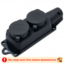 Колодка YK402P двойная каучуковая с/з черная 250V/16A IP44