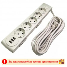 Сетевой Фильтр 5 гнезд 5 м. 16А 3 USB EXPROFIL