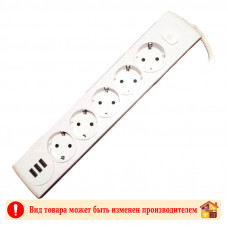 Сетевой фильтр EXPROFIL 5 гнезд, 3 USB, 3 м, 16 А