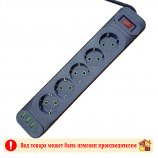 Сетевой фильтр Lucky Hawk YM - F25U 5 гнезд. 4 USB 2 м. черный