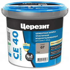 Затирка эластичная водоотталкивающая серая СЕ-40 Ceresit 1 кг.
